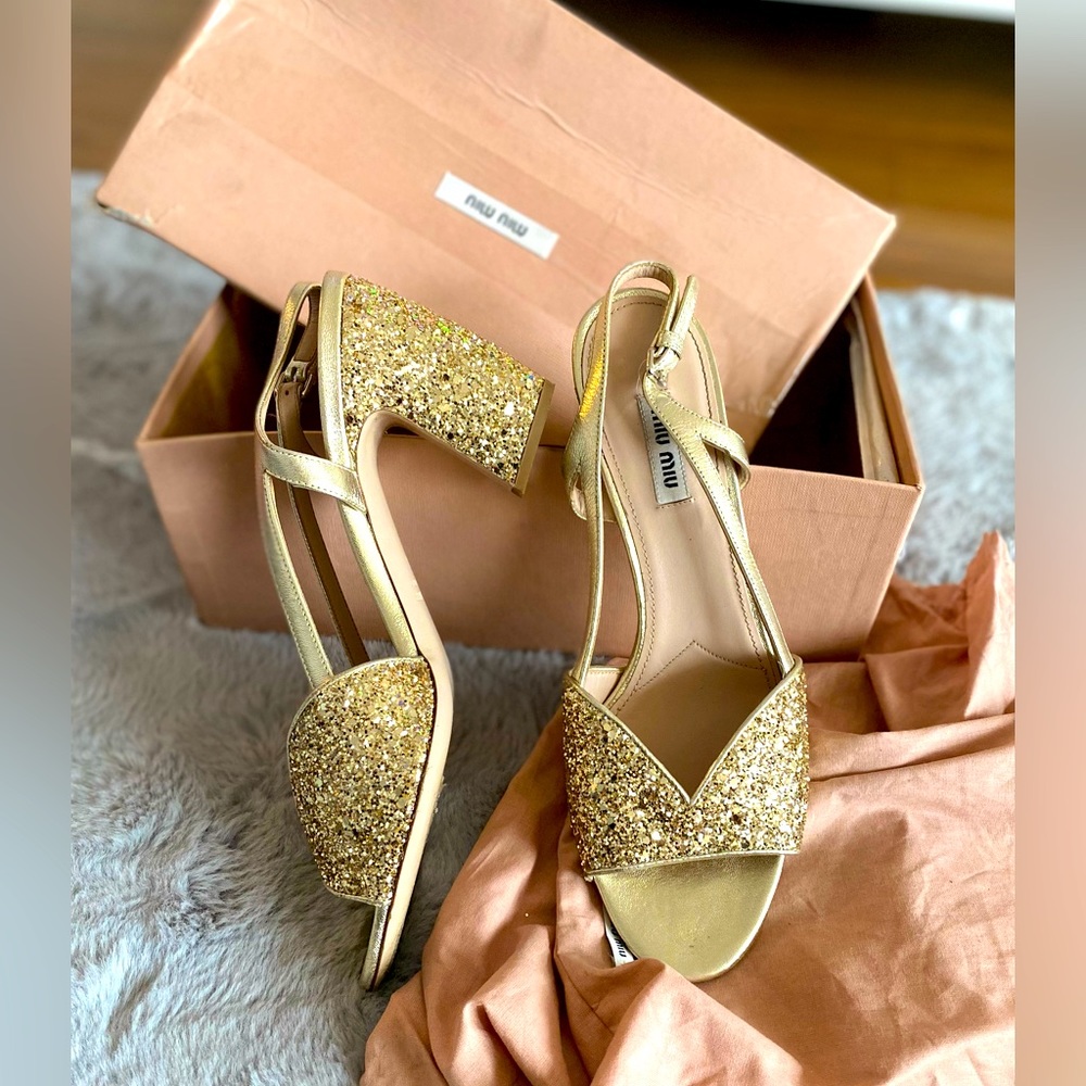 Miu Miu glitter sandals
